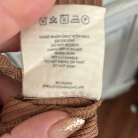 Spell Rib Henley Women's Tan Dress - Picture 7 of 7